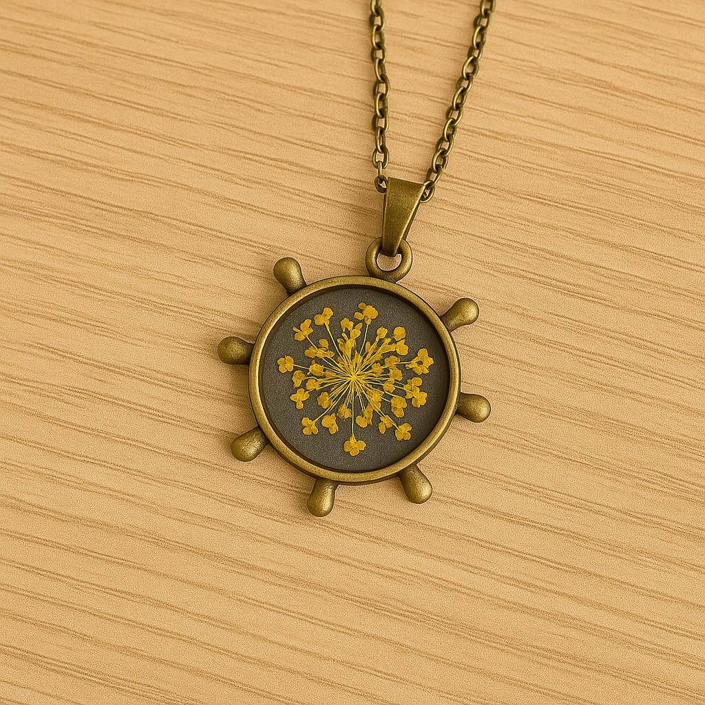 FLO's Saffron Stars Real Dried Flower Necklace