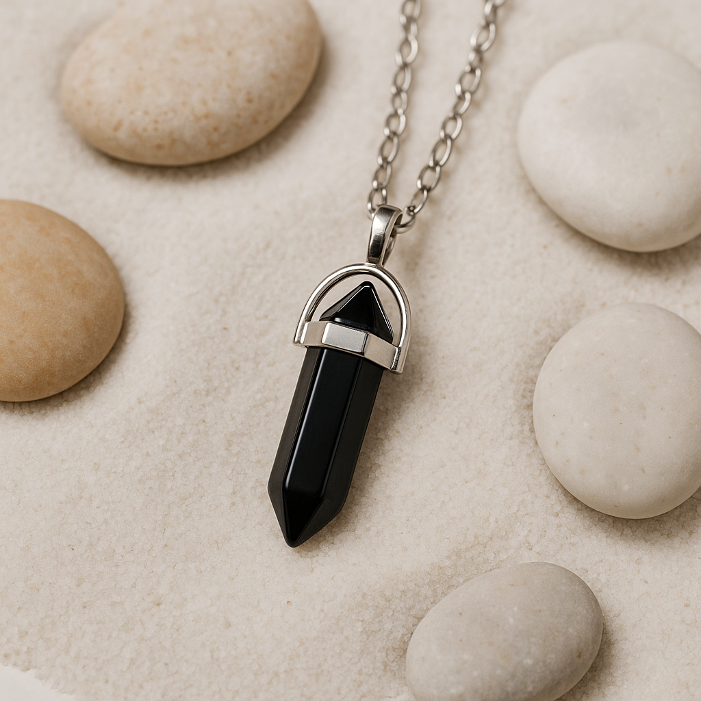 FLO's Black Tourmaline “Guardian Core” Hexa-Point Pendant