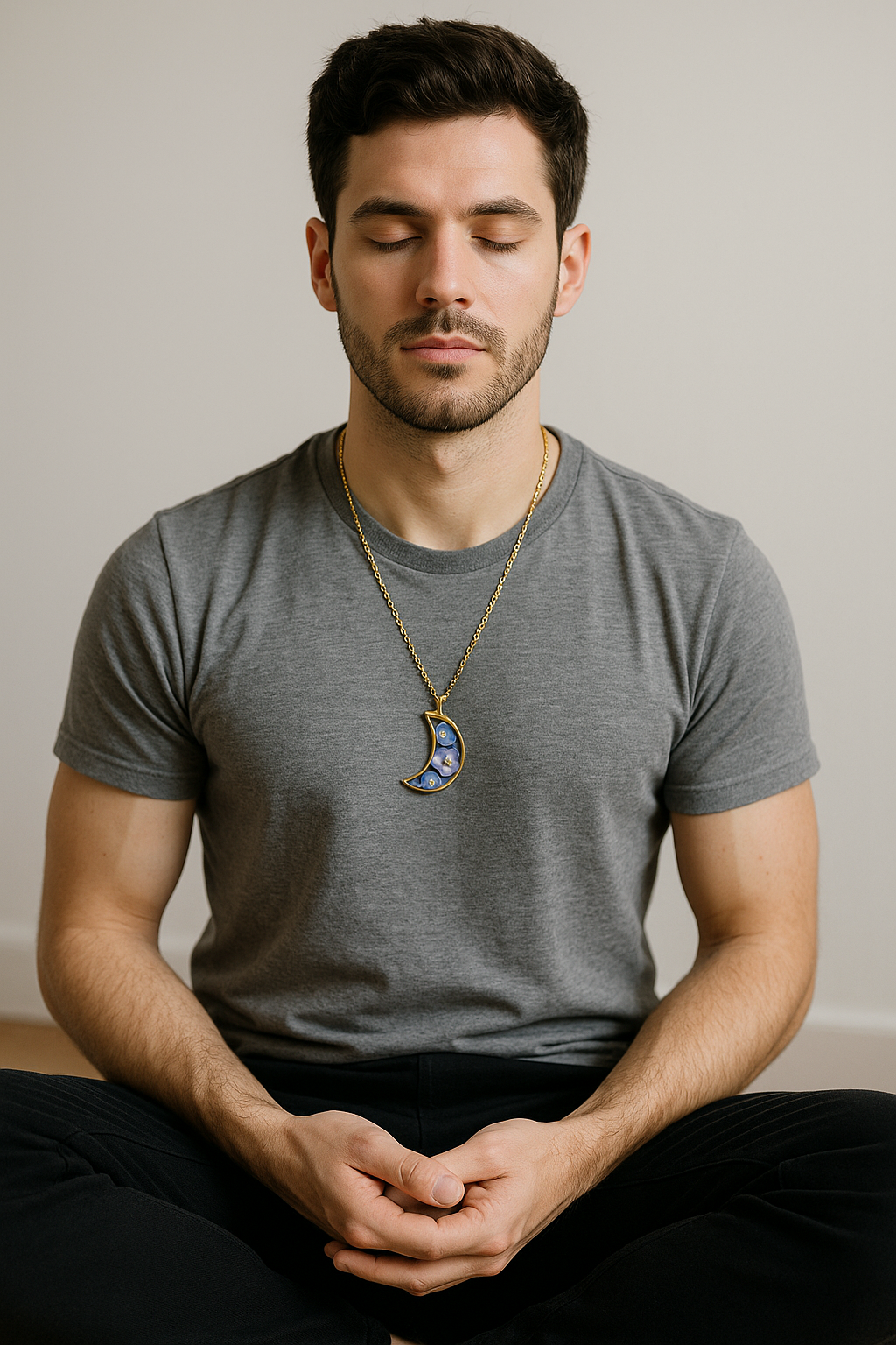 FLO's  Celestial Memory Moon Pendant – Forget-Me-Not Edition