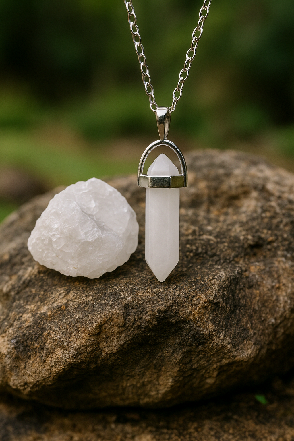 FLO's Clear Quartz HexAura Pendant