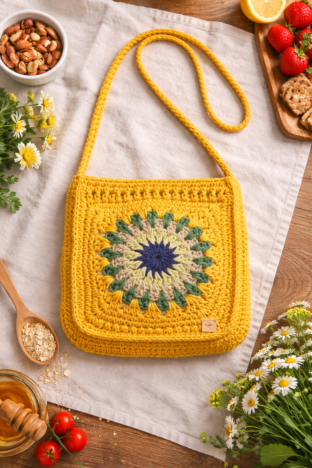 Cotton Sunflower Sling Bag