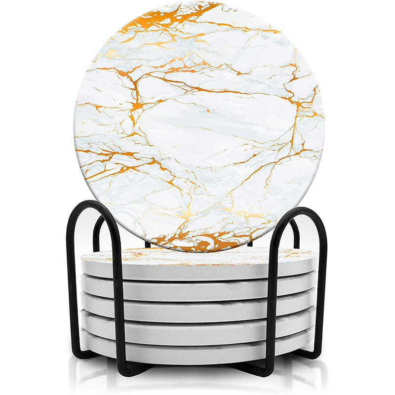 FLO's White Gold Marble Coaster