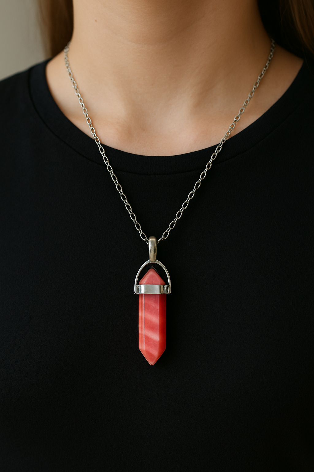 FLO's Rose Quartz “HeartGlow Prism Pendant”