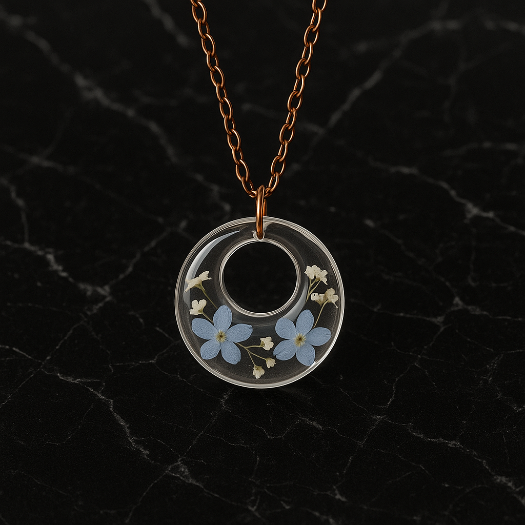 FLO's Celestial Halo Forget-Me-Not Pendant
