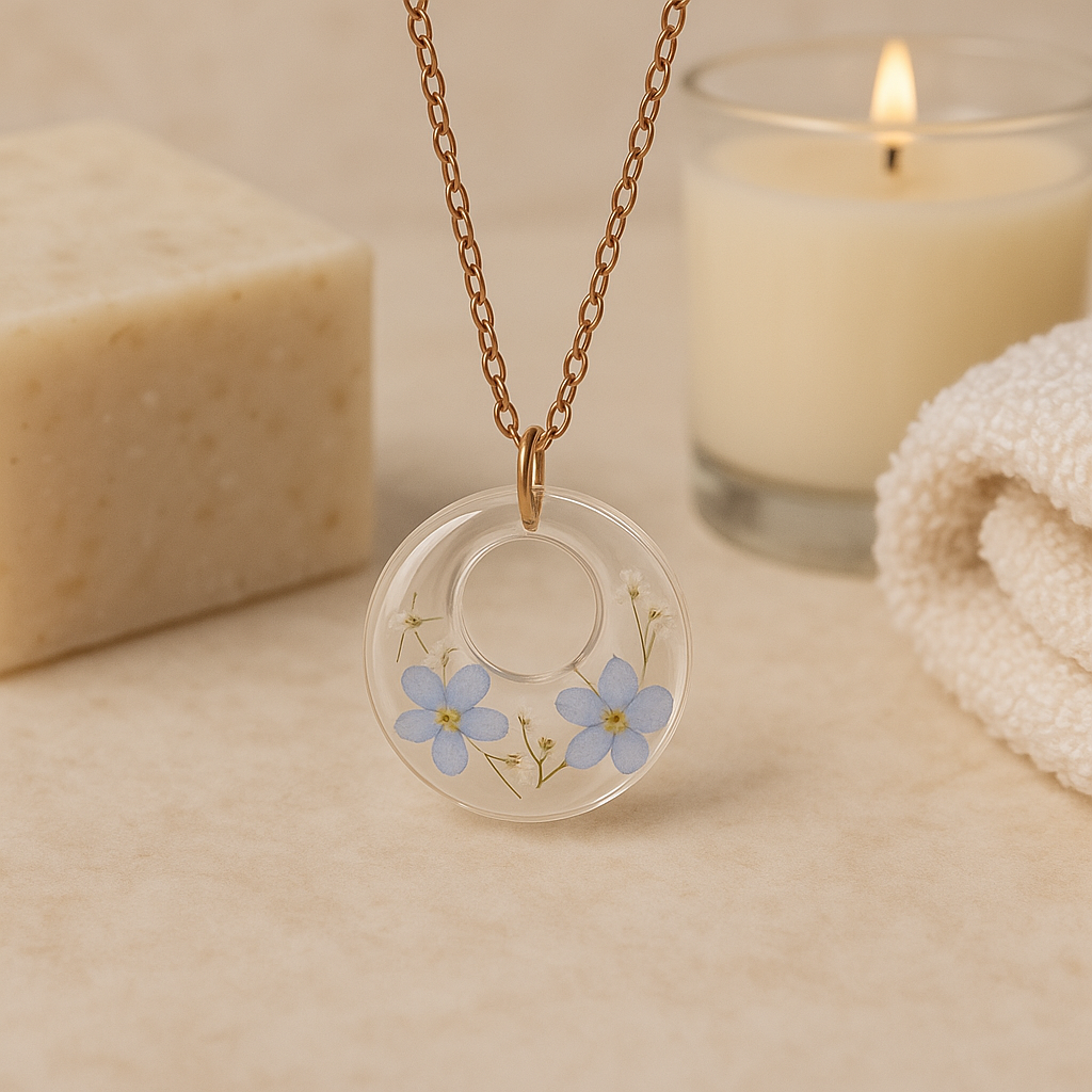 FLO's Celestial Halo Forget-Me-Not Pendant