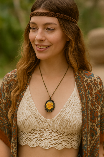 FLO's Radiant Diurnal Real Dried Flower Necklace