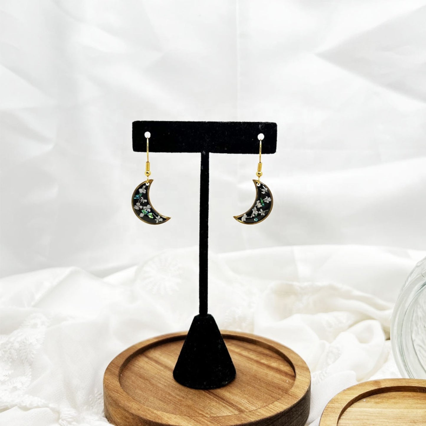 FLO's Celestial Bloom Crescent Earrings