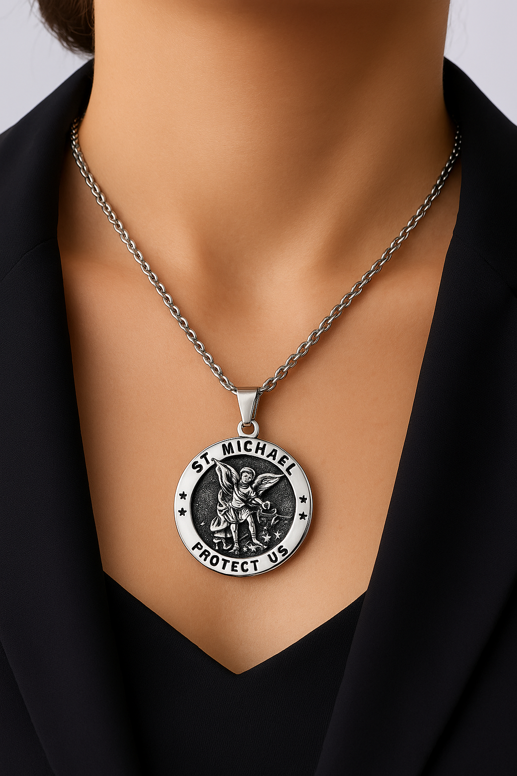 FLOs  Divine Guardian Pendant – St. Michael Protect Us