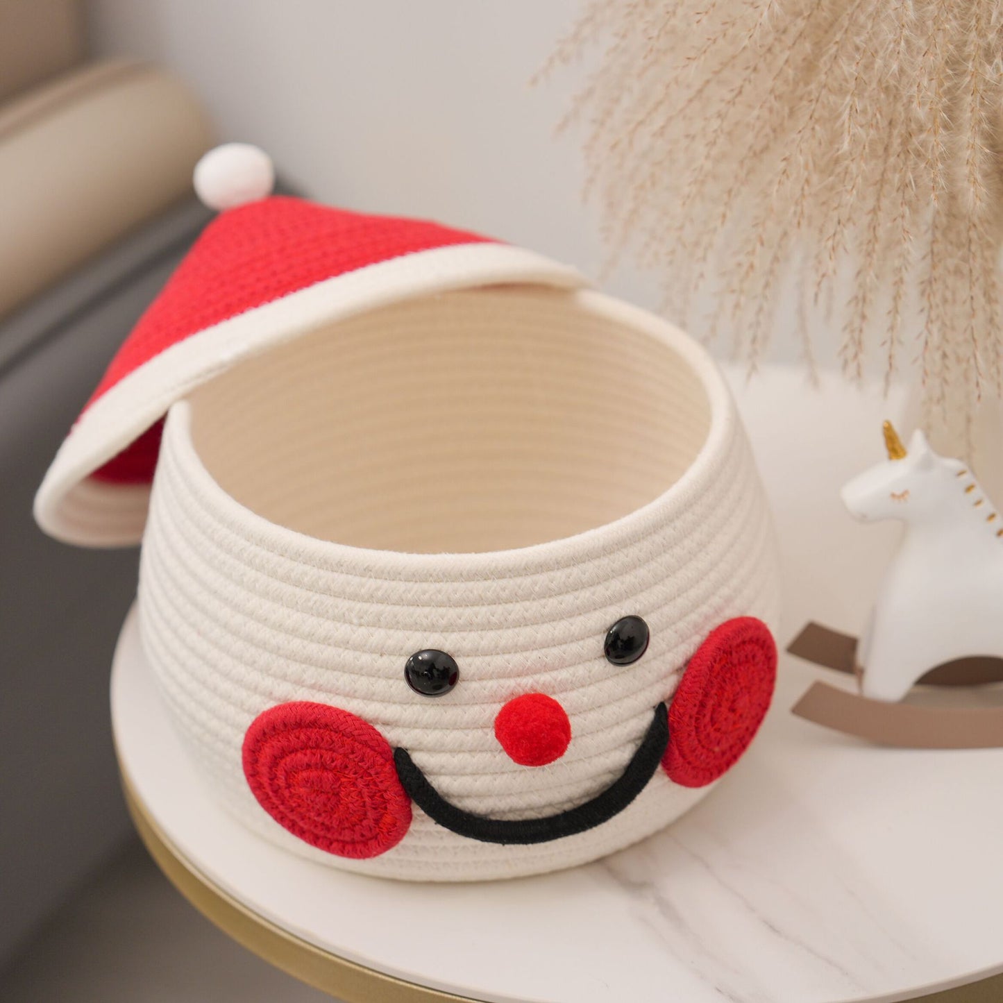 Cheerful Snowman-Themed Storage Basket