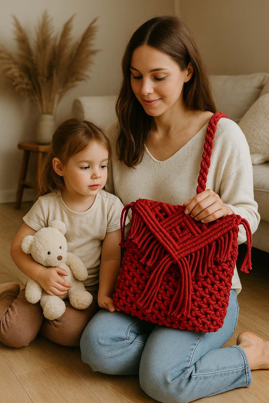 FLO's Boho Fringe Crochet Shoulder Bag