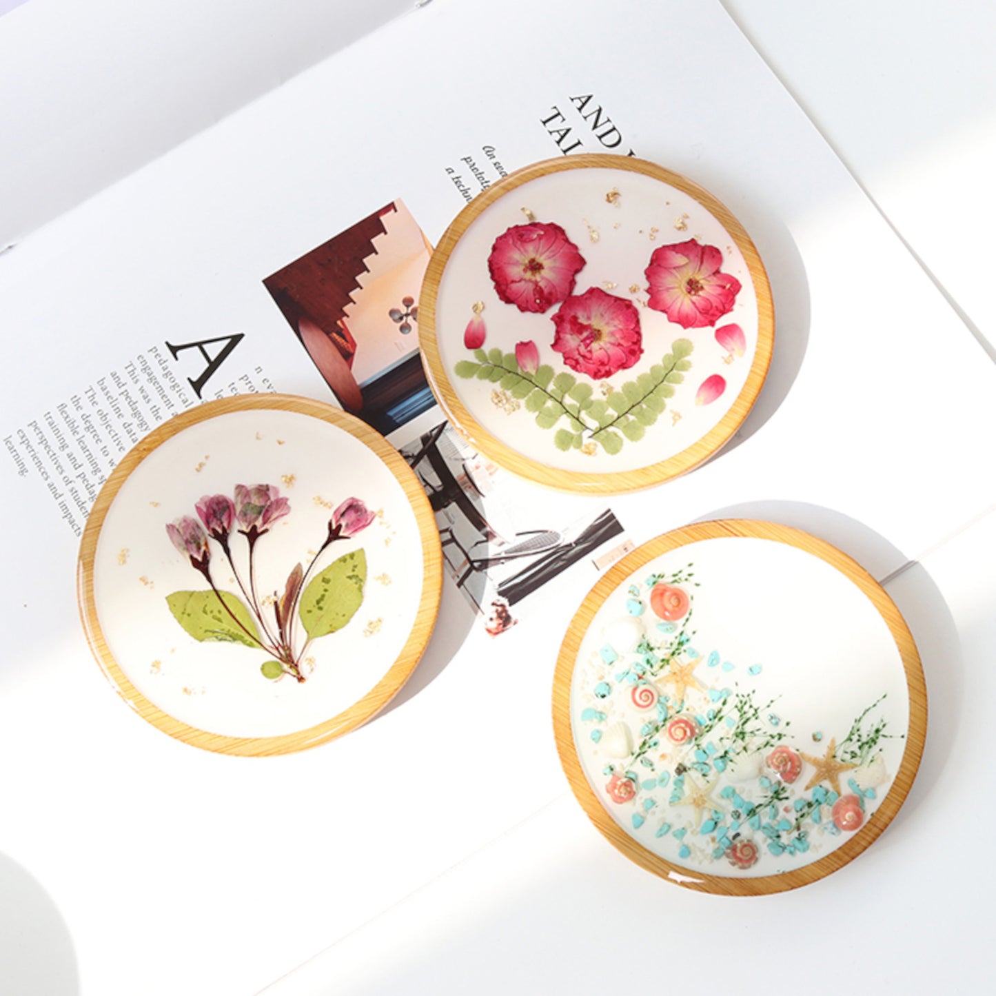 FLO's Blooming Grace Wooden Coaster Set
