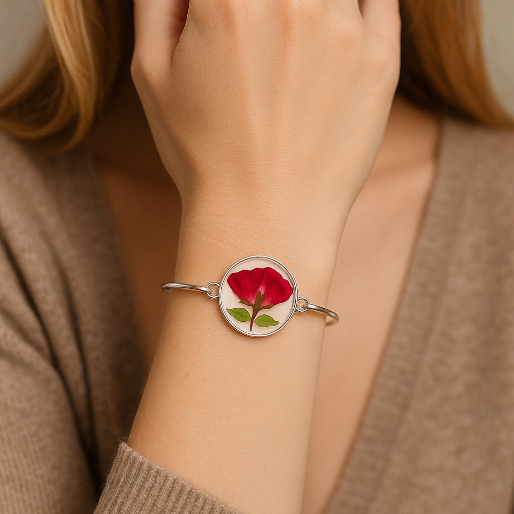 FLO's Graceful Rose Bangle Bracelet