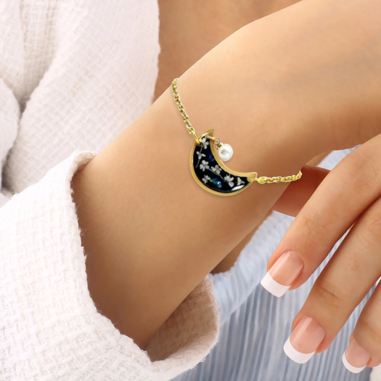 FLO's Moonlit Charm Floral Bracelet