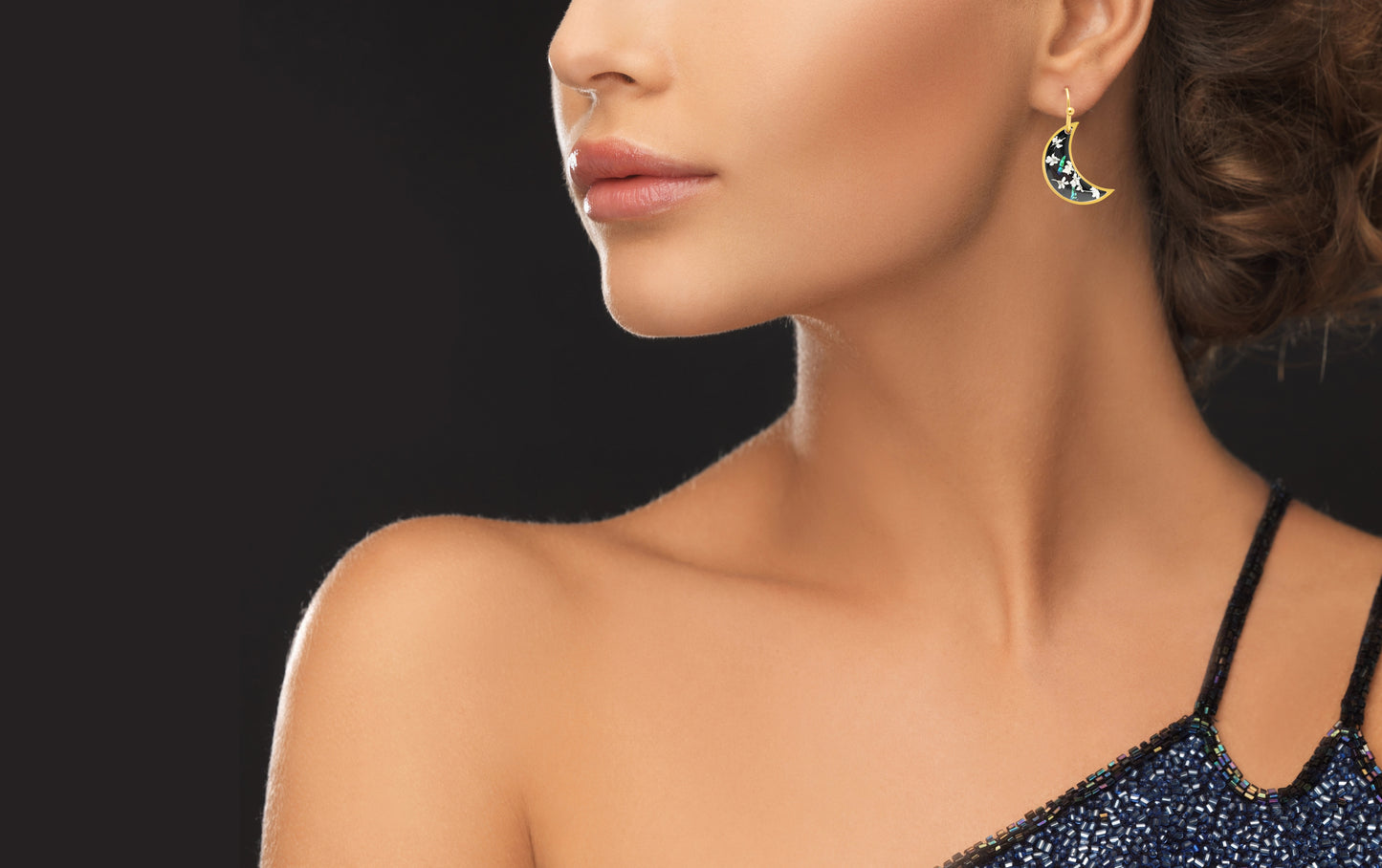 FLO's Celestial Bloom Crescent Earrings
