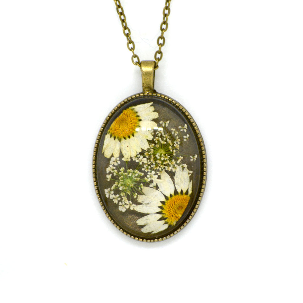 FLO's Ivory Cosmos Real Dried Flower Necklace