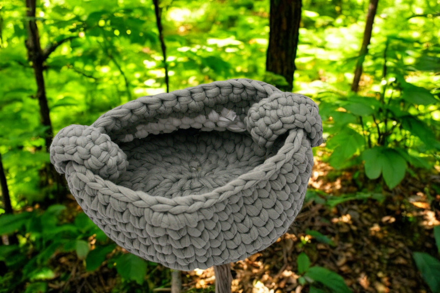 Cozy Bear Crochet Basket Set