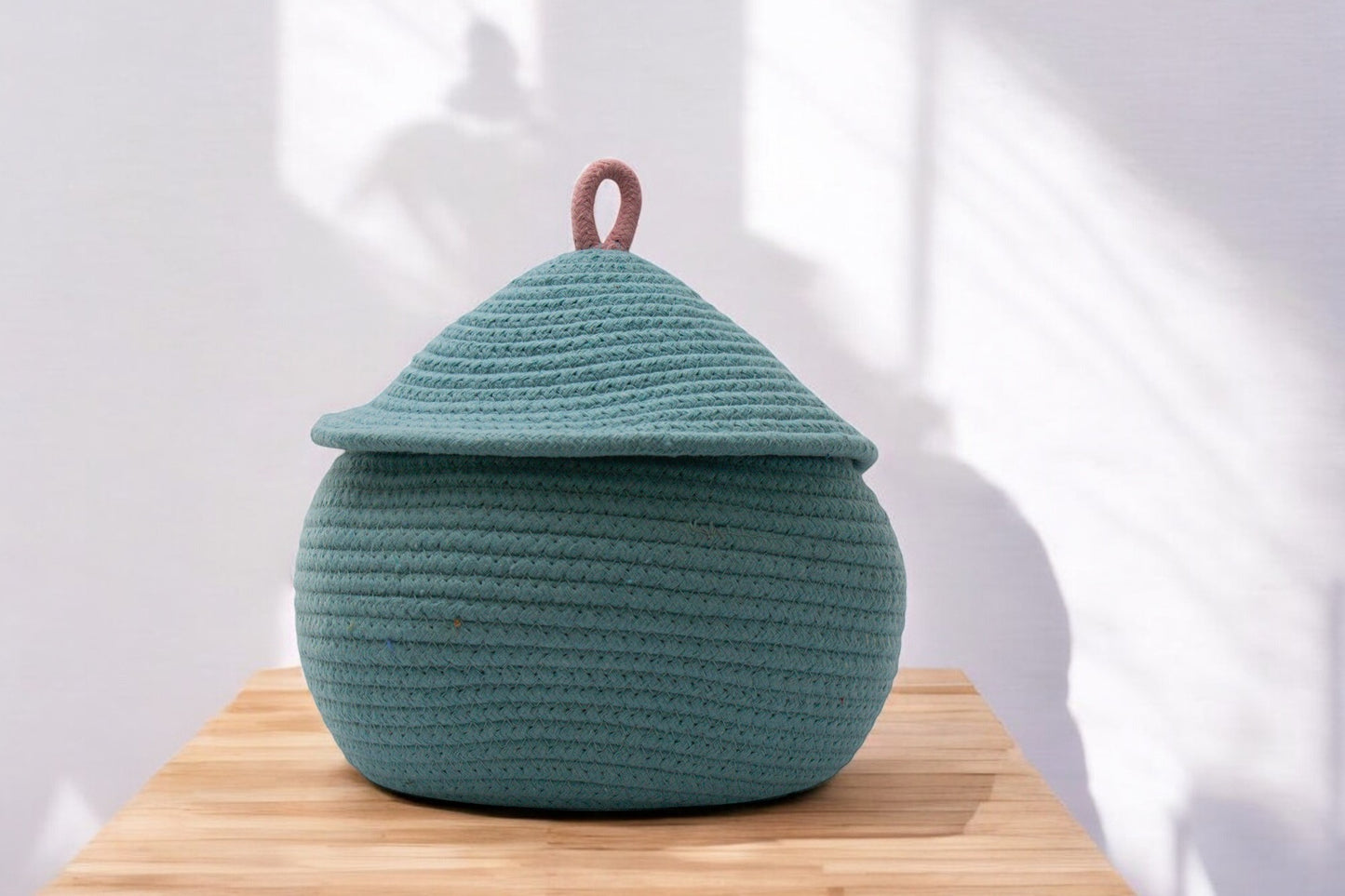 Penguin-Themed Woven Storage Basket with Lid