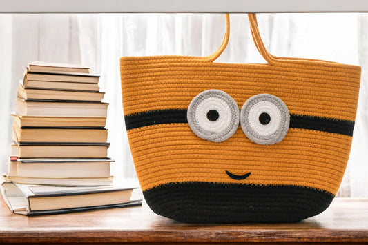 Handmade Cartoon-Inspired Crochet Tote Bag