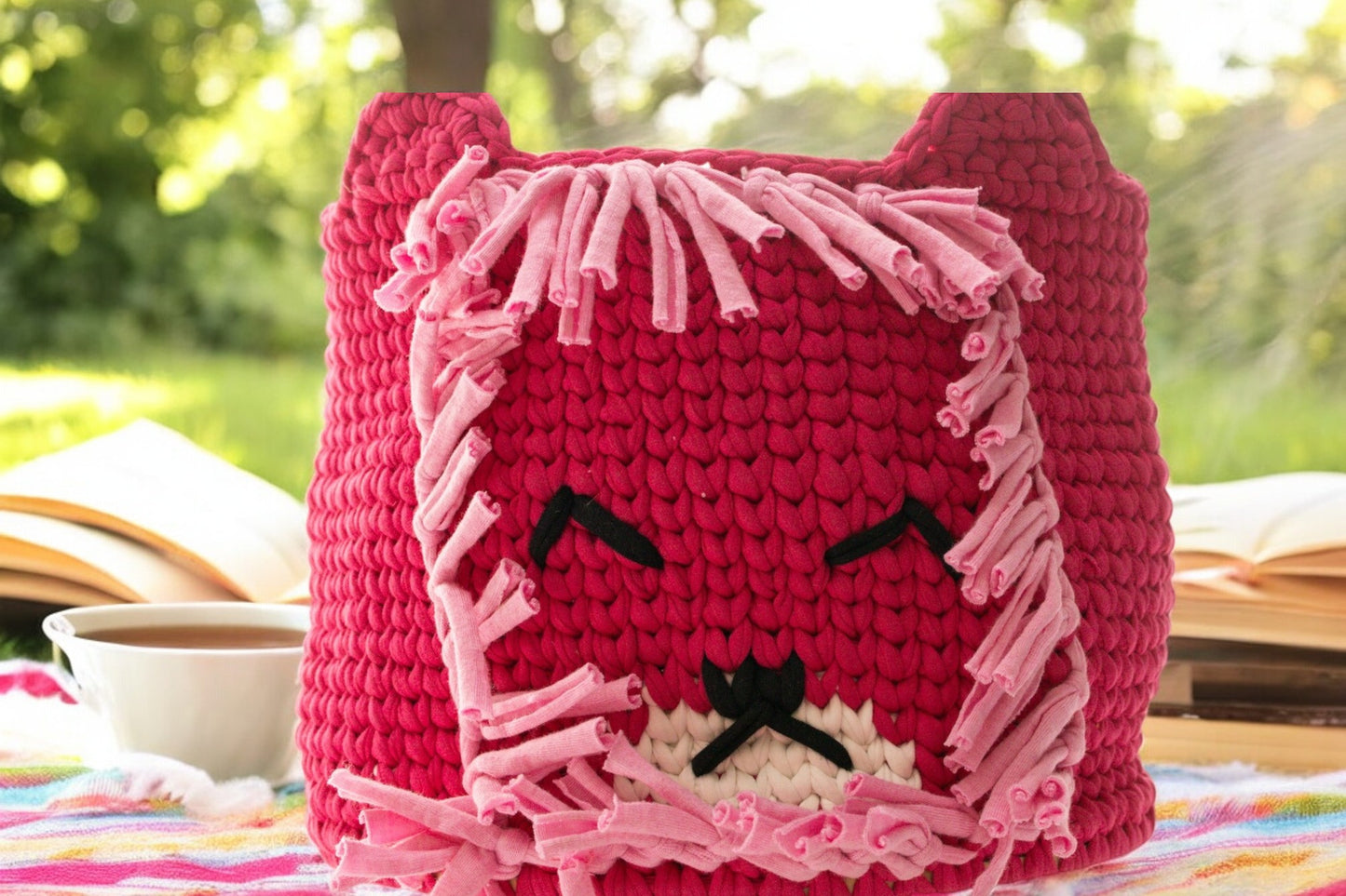 Lion Crochet Storage Basket