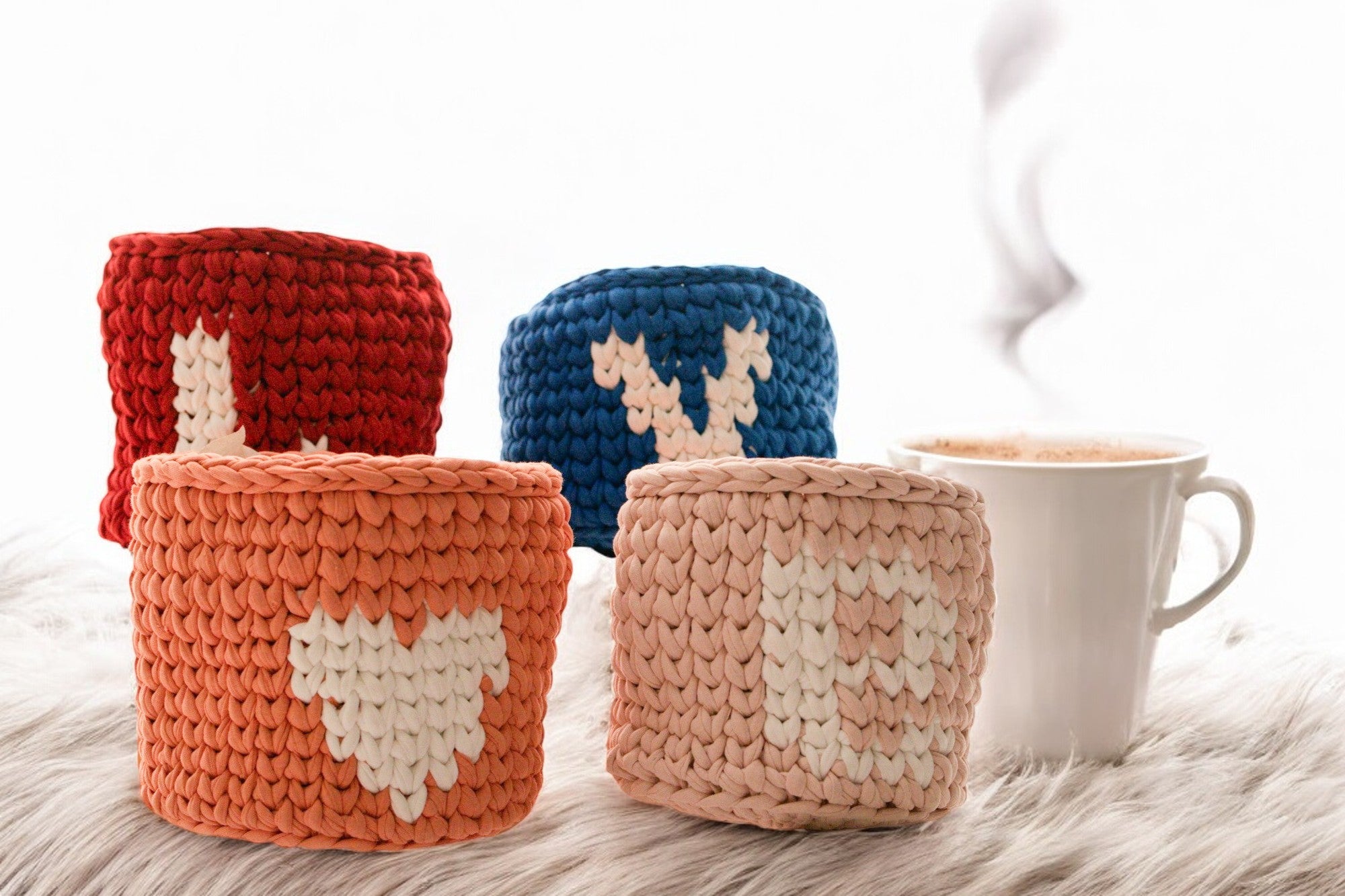 LOVE Crochet Basket Set