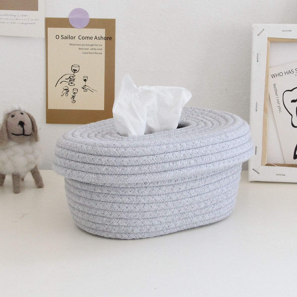 Minimalist Woven Storage Basket with Lid