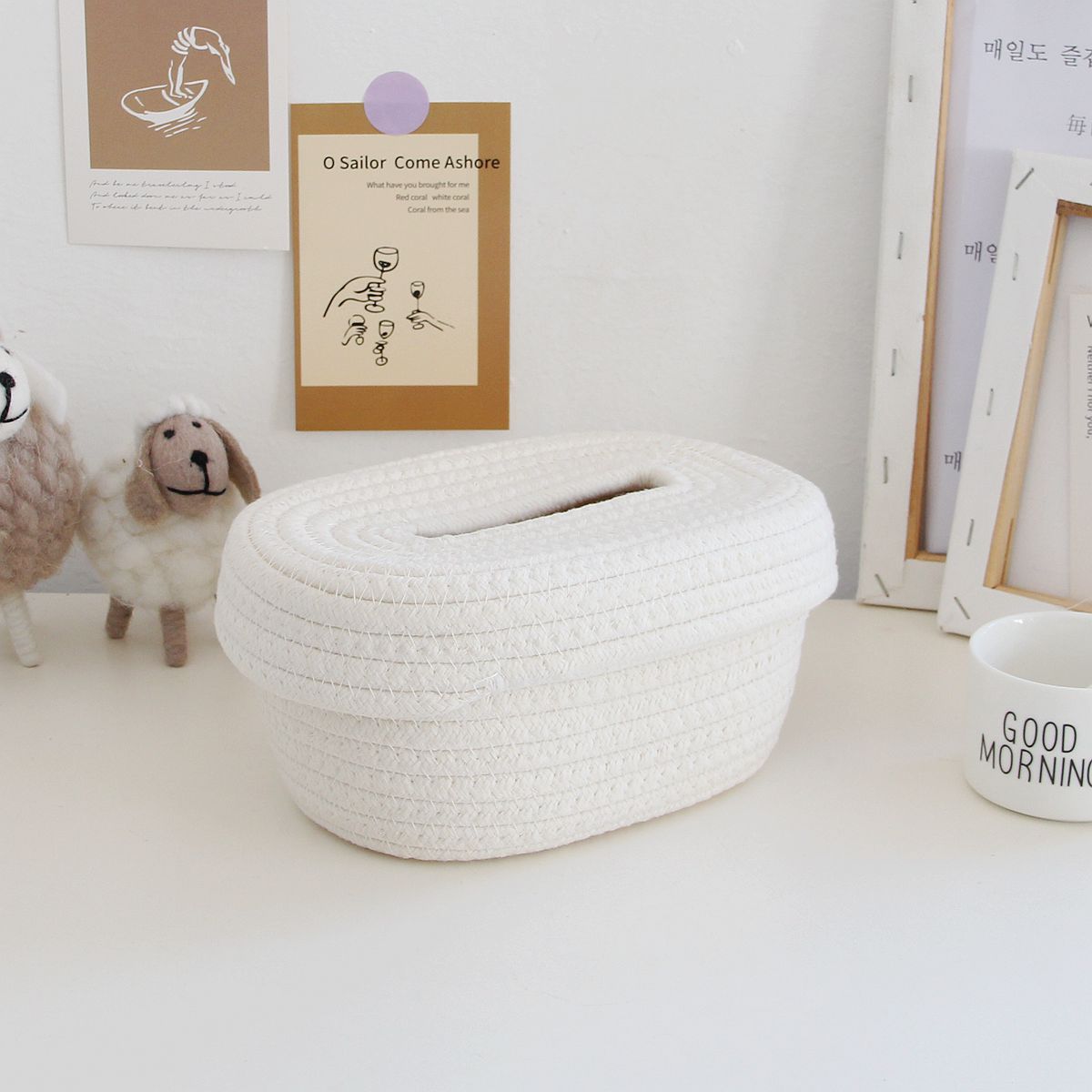 Minimalist Woven Storage Basket with Lid