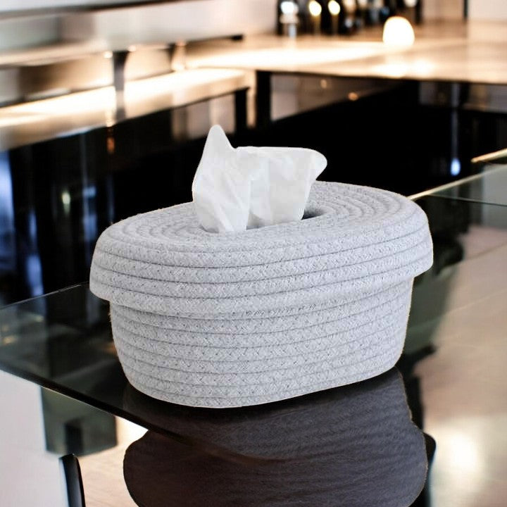 Minimalist Woven Storage Basket with Lid