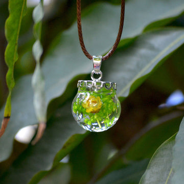 FLO's Vivid Pansy Real Dried Flower Necklace