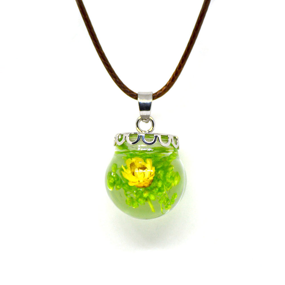 FLO's Vivid Pansy Real Dried Flower Necklace