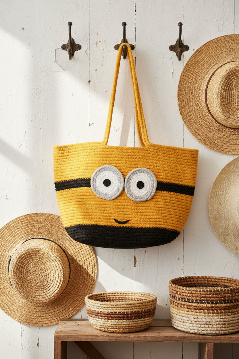FLO's Playful Minion-Inspired Crochet Tote